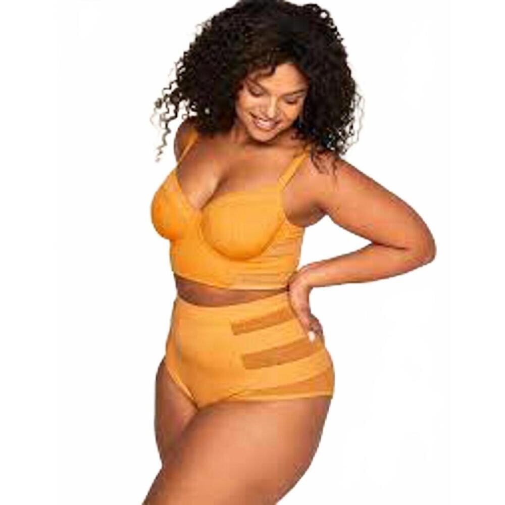 NWT Adore Me Daeny Underwire Coquette Pinup Retro 2Pc Swimsuit Hi Waist 2X/42D